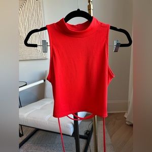 Vestique Tie Back Mock Neck Crop Tank